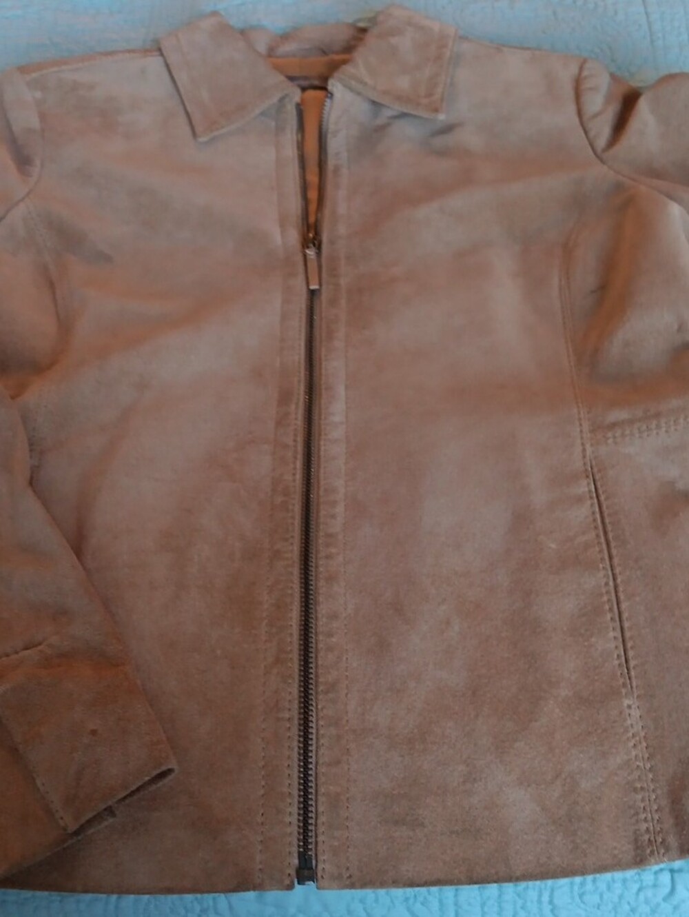 Liz Claiborne Women's Lightweight Suede Jacket - Tan /Camel Y2K
